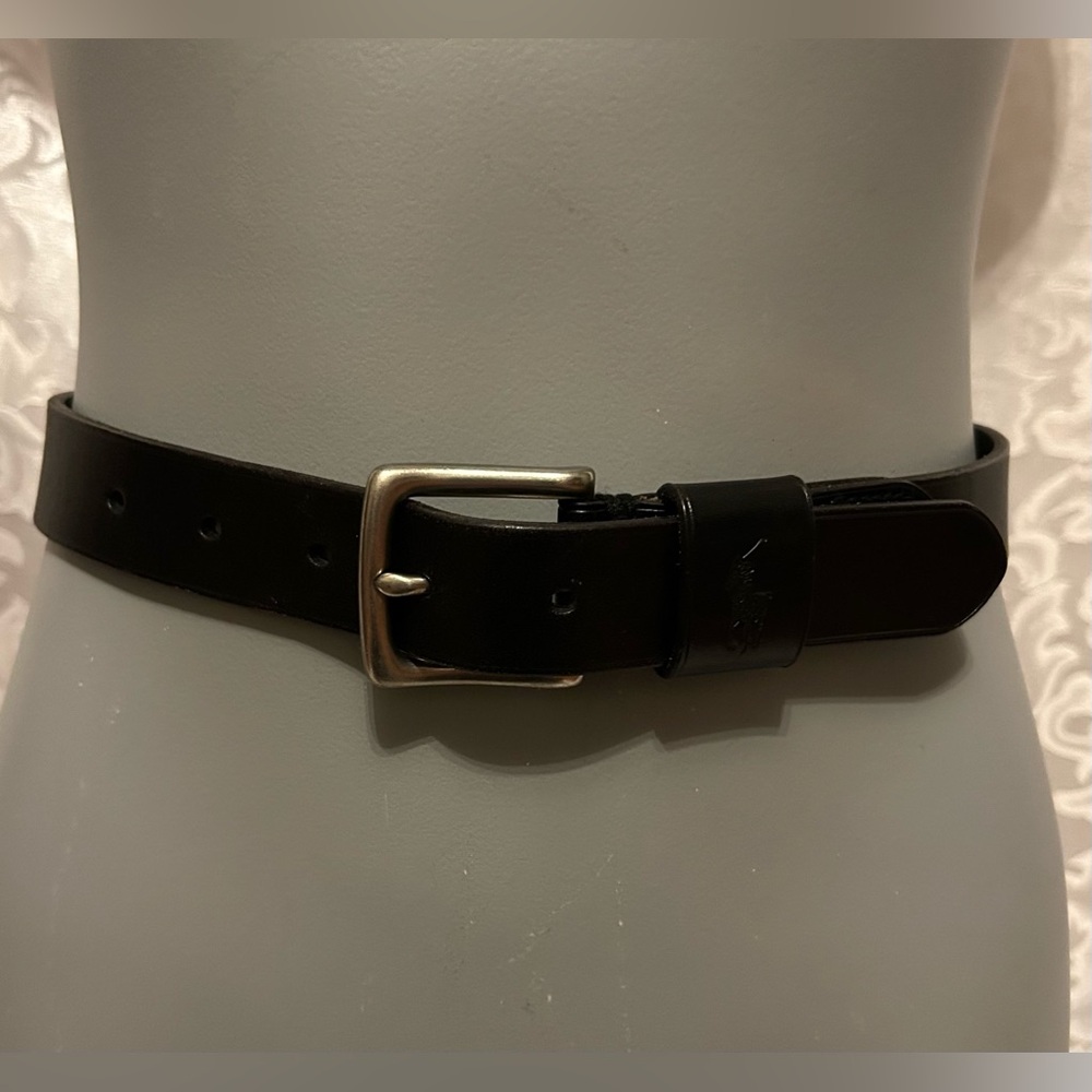 Polo by Ralph Lauren Boy’s Size 26 Leather Belt, Silver-Tone Buckle